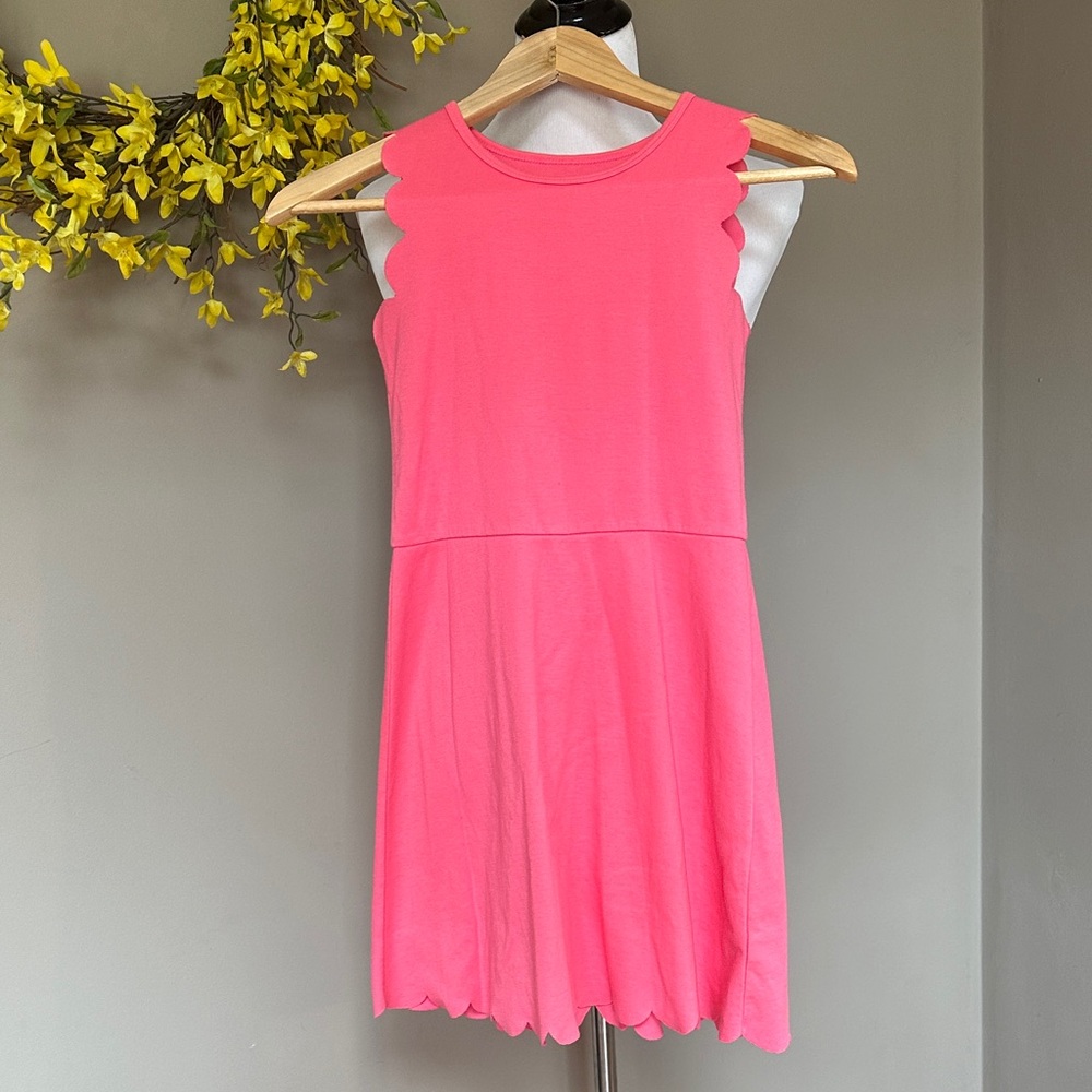 GAP Kids Coral Pink Sleeveless Dress with Scallop Trim